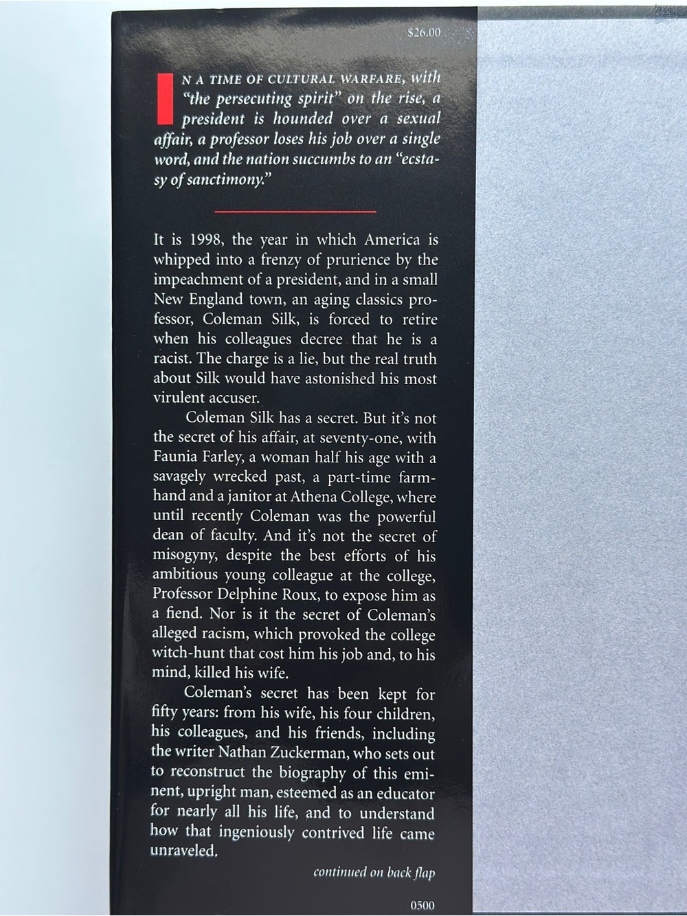 The Human Stain by Philip Roth | Psychological Fiction | Hardcover Book - Picture 3 of 10